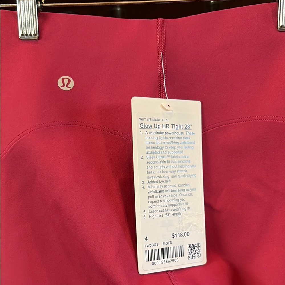 Lululemon Athletica Magenta Glow Up Full-Length Leggings size 4 - Picture 3 of 4